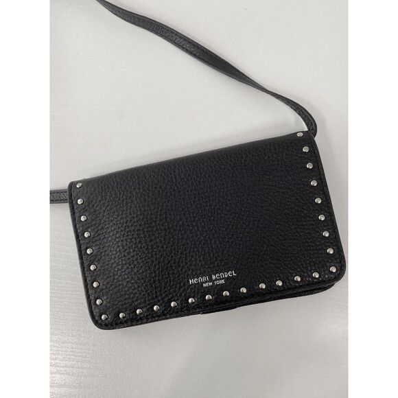 henri bendel Handbags - Henri Bendel XL West 57th Smartphone Case Black Studded Leather Cross Body Bag